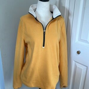 Nautica Women’s Quarter Zip Fleece Yellow Pullover, Size M